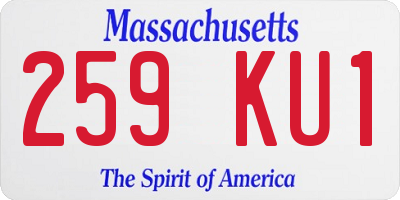 MA license plate 259KU1
