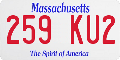 MA license plate 259KU2
