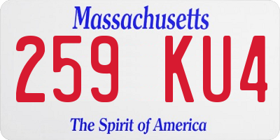 MA license plate 259KU4