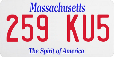 MA license plate 259KU5