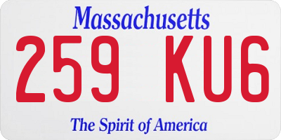 MA license plate 259KU6