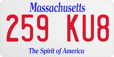 MA license plate 259KU8