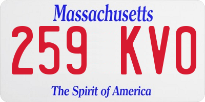 MA license plate 259KV0