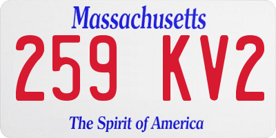 MA license plate 259KV2