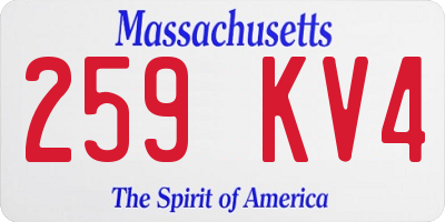 MA license plate 259KV4