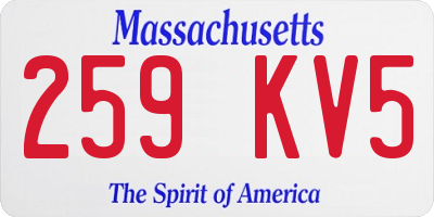 MA license plate 259KV5