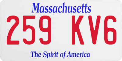 MA license plate 259KV6