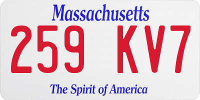 MA license plate 259KV7