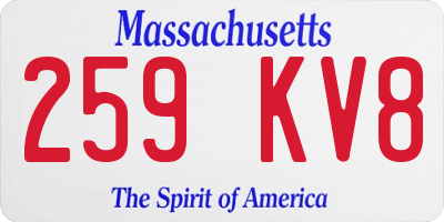 MA license plate 259KV8