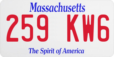 MA license plate 259KW6