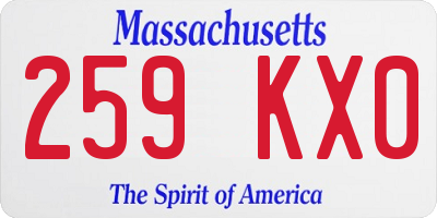MA license plate 259KX0