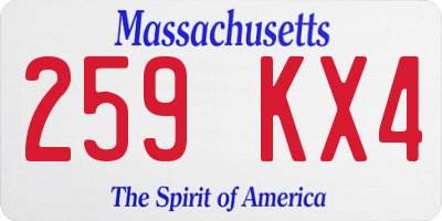 MA license plate 259KX4