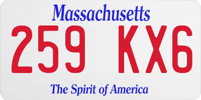 MA license plate 259KX6