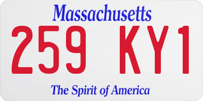 MA license plate 259KY1