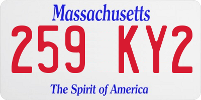 MA license plate 259KY2