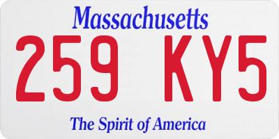 MA license plate 259KY5