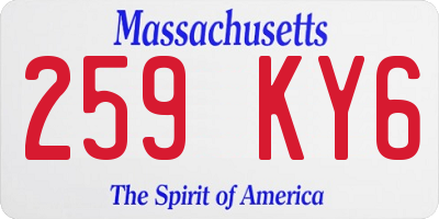MA license plate 259KY6