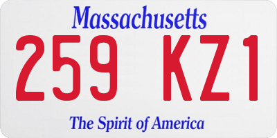 MA license plate 259KZ1