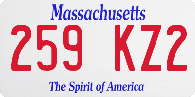 MA license plate 259KZ2