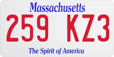 MA license plate 259KZ3