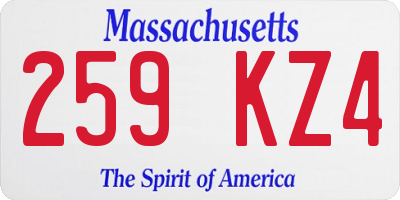 MA license plate 259KZ4