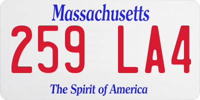 MA license plate 259LA4