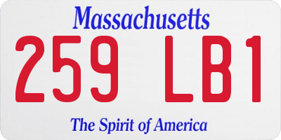 MA license plate 259LB1