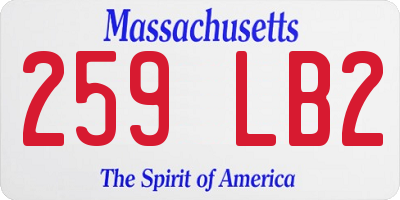 MA license plate 259LB2