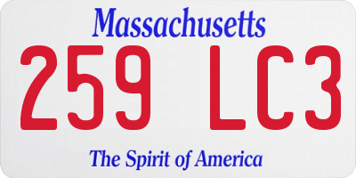 MA license plate 259LC3
