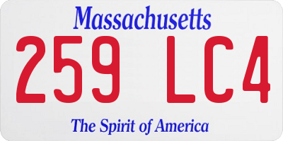 MA license plate 259LC4