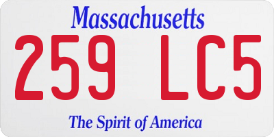 MA license plate 259LC5