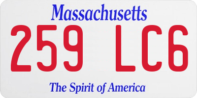 MA license plate 259LC6