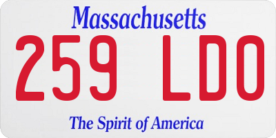 MA license plate 259LD0