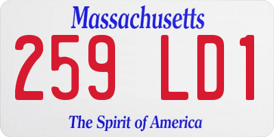 MA license plate 259LD1