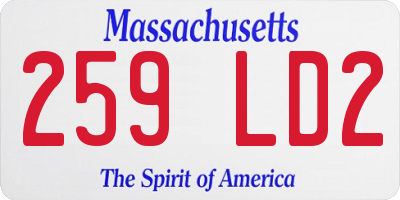 MA license plate 259LD2