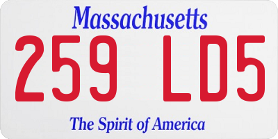 MA license plate 259LD5