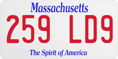 MA license plate 259LD9