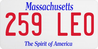 MA license plate 259LE0