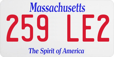 MA license plate 259LE2