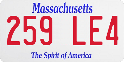 MA license plate 259LE4