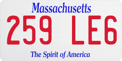 MA license plate 259LE6