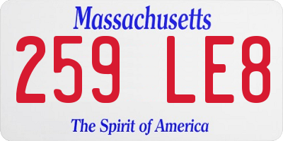 MA license plate 259LE8