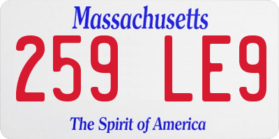 MA license plate 259LE9