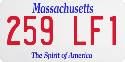 MA license plate 259LF1