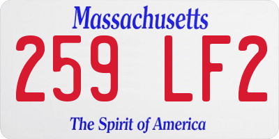 MA license plate 259LF2