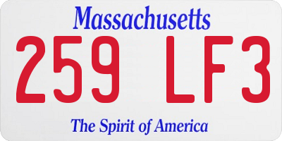MA license plate 259LF3