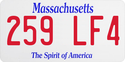 MA license plate 259LF4