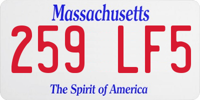 MA license plate 259LF5