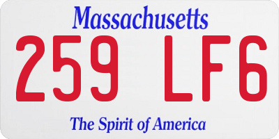 MA license plate 259LF6