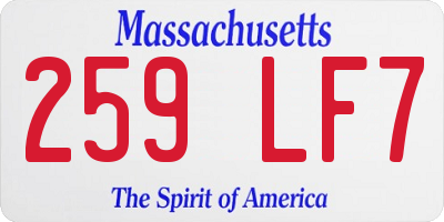 MA license plate 259LF7